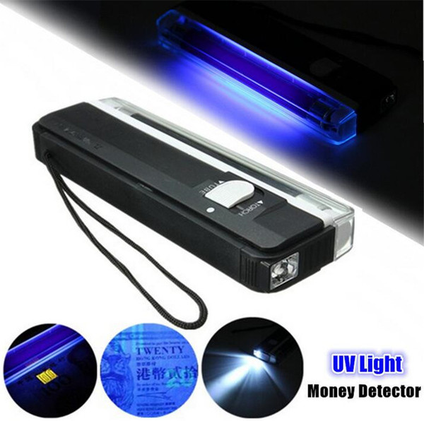 Black Portable Ultraviolet Lamp 2in1 Flashing Torch Blacklight UV Light Tube Bulb Handheld Money Detector Battery Powered 6V