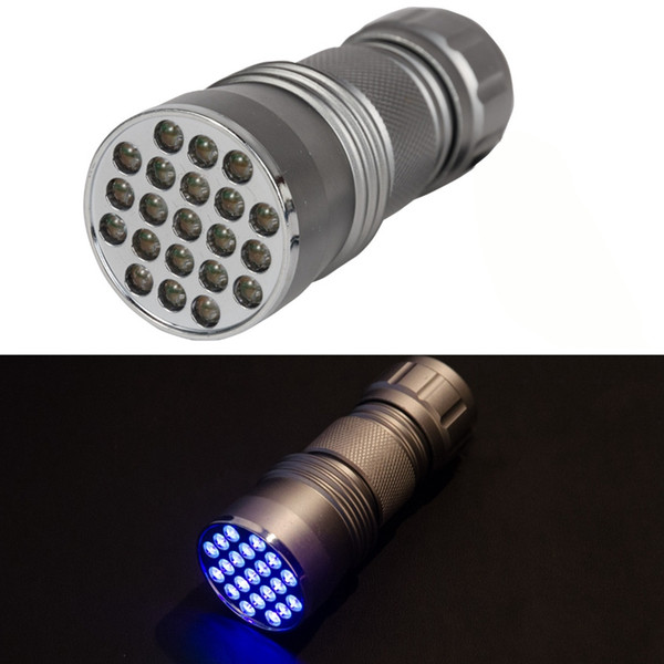 Mayitr Purple Blacklight Flashlight 21 LED UV Ultra Violet Torch Lamp Aluminium Alloy Light for Household Home Use Lamp