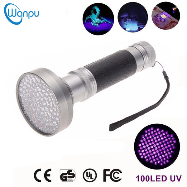 100LED 395-400nm Portable UV Flashlight for Detecting Scorpion Dog Pee Body Fluids Bed Bugs Inspecting Money Passports