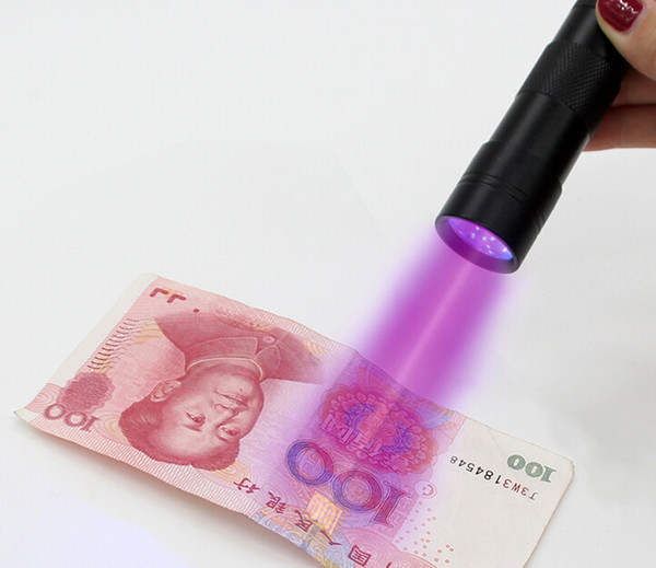 Free Epacket,12 LED Ultra Violet UV Lamp Light Torch Flashlight Purple Light 3AAA for Currency Detection(4 Color)