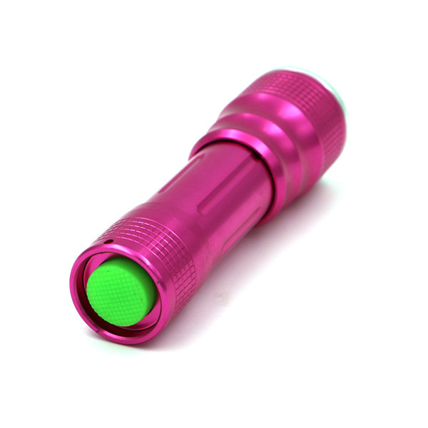 Rose New LED UV Flashlight 2 LEDs 395nm Purple Violet Light & White Light 3-Mode Zoomable Torch Lamp