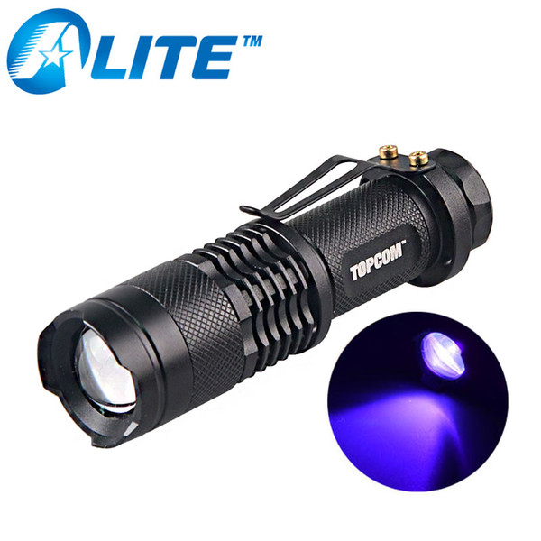 [] hot sale mini powerful 365nm led uv ultraviolet flashlight torch money detector