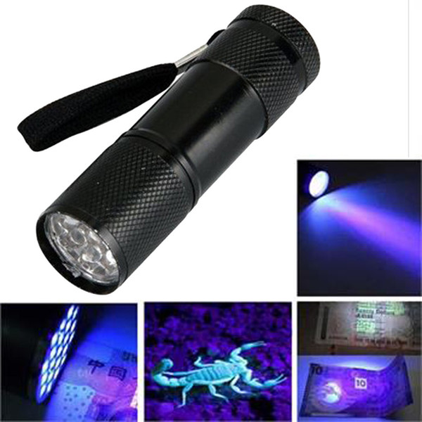 New Arrival,9 LED Mini Torch Mini LED Flashlight 300LM UV LED Camping Flashlight Torch Waterproof Flashlights Lamp Torches(Black)