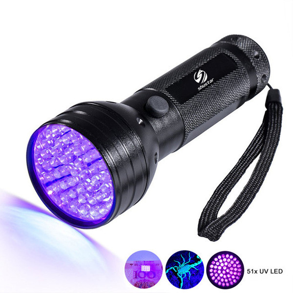 Portable 51 LEDs Ultraviolet Flashlight Blacklight Portable LEDs Ultraviolet Flashlight Blacklight AA 395nm 5W Detector Hunter Finder