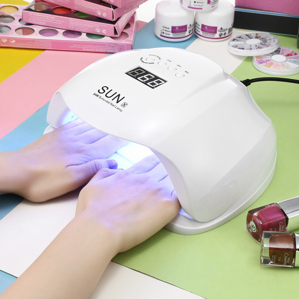 48W UV Lamp LED Nail Dryer Cure 24LEDs UV LED Gels Polish Nail Art Tools LCD Timer Touch Button Double Light Auto Sensor