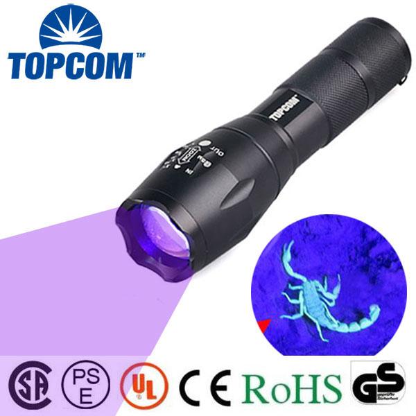 []Grade A uv led chips Nicha LED 365nm 395nm UV Flashlight Purple ultraviolet Light For detection Anti-fake identify