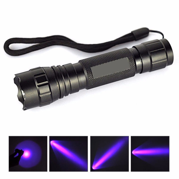 Cool UV WF-501B LED 365NM Ultra Violet Blacklight Flashlight Torch 18650 Light Lamp