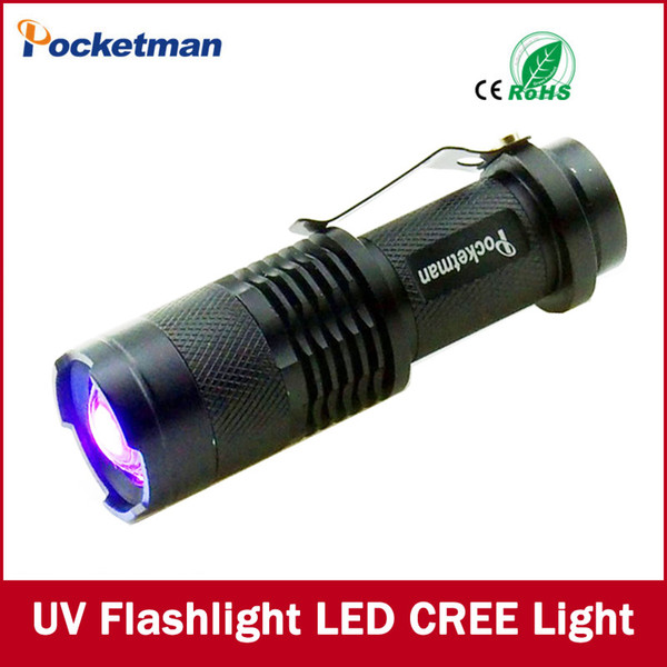 2017 NEW CREE LED UV Flashlight SK68 Purple Violet Light UV LED 395nm Lamp