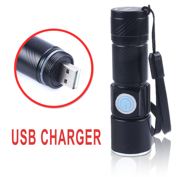 USB Rechargeable UV Flashlight CREE Q5 3 Mode LED Flashlight Torch Ultra Violet Blacklight Detector