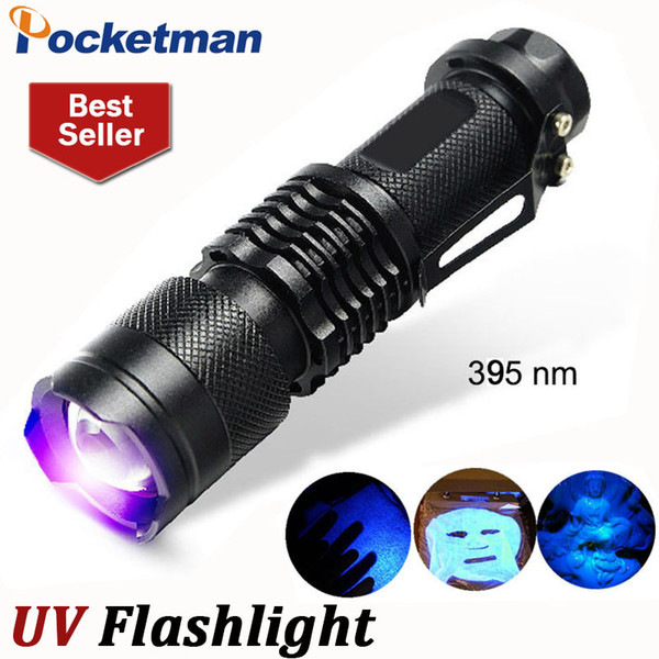 395nm UV Light Powerful LED Flashlight Tactical Flashlight UV Flashlight Purple Violet Light UV torch Lamp ZK93