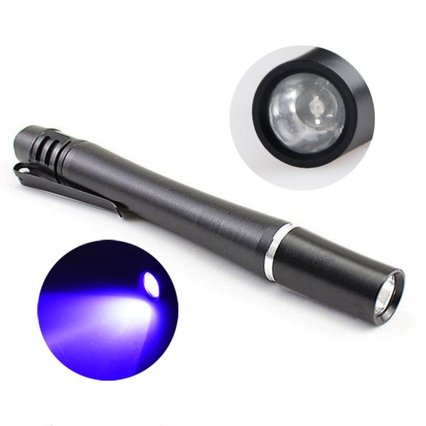 3W mini pocket 2AAA Battery Powered 395NM 1 LED Ultraviolet Aluminum Alloy uv Pen Light