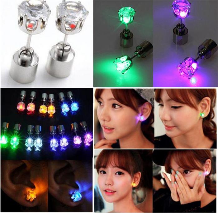 Flash earrings Hairpins Strobe LED ear ring Lights Strobe flashing Nightclub party items Magnets Fashion lighting