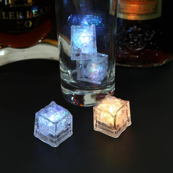 Wine bar club ice cubes LED Glowing Light Up Ice Cubes Slow Flashing Color Changing Cup Light Without Switch Wedding Party