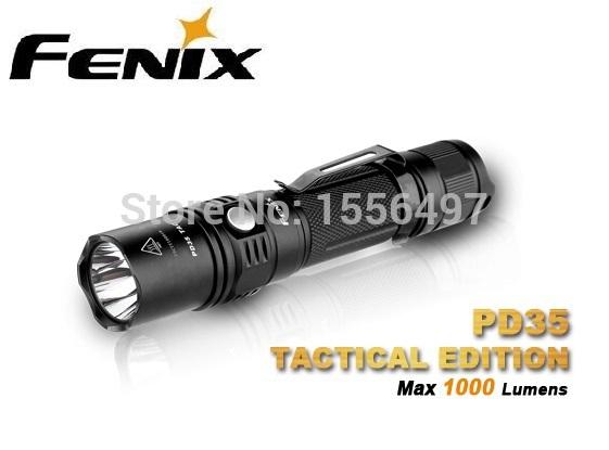 Wholesale-2015 New Fenix PD35 TAC Tactical Linternas Cree XP-L 1000 Lumens 6 Mode 18650 Waterproof Portable Torch + Flshlight Holster