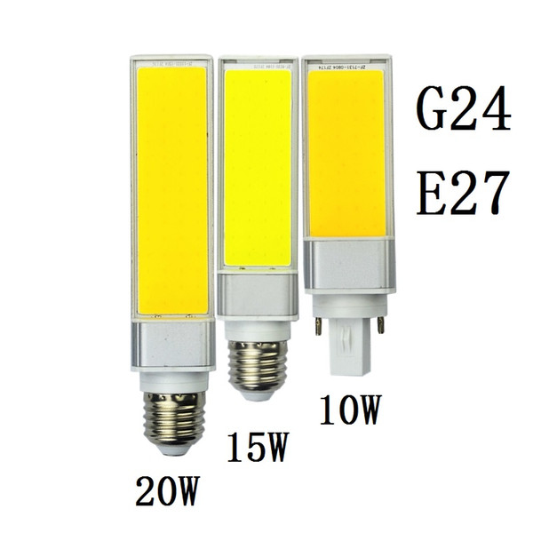 Lampada E27 G24 10W 15W 20W SMD COB AC85V-265V Horizontal Plug lamp Warm White Bombillas Led PL Corn Bulb 180 Degree Spot light