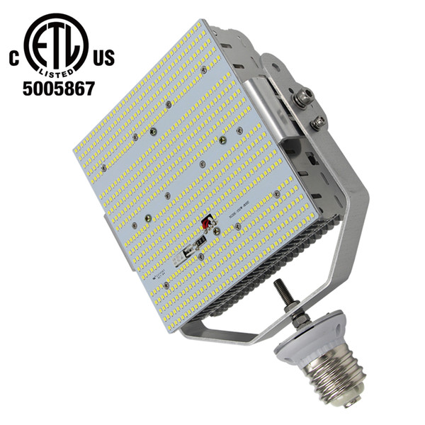 Replace 1000W Metal Halide light E39 LED Retrofit Shoebox fixture 150W 5000K Crystal White Carport Pole Lights in parking lot ETL Approved