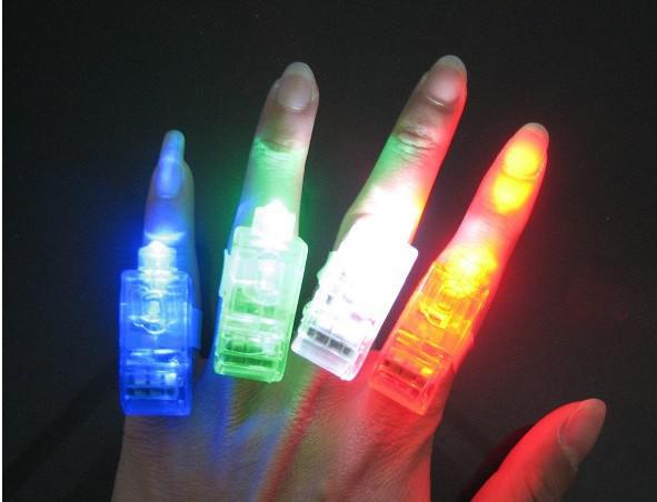 100pcs/lot LED finger lamp, Light flashing finger light , Optical finger light finger lamp