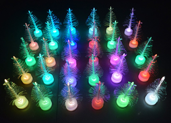 1Pcs Colorful LED Fiber Christmas Tree Light for Festival Party Decoration Christmas Tree Nightlight Children Xmas Gift