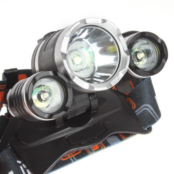 50pcs/lot Boruit JR-3000 CREE XML T6 2R5 4 Mode Hiking LED Headlamp Headlight 5000 Lumens With wall Charger FREE SHIPPING