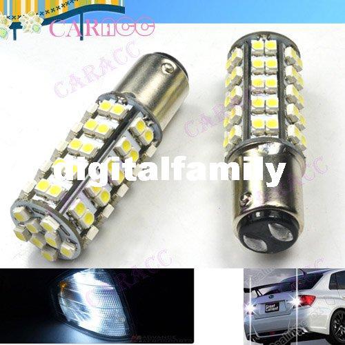 Powerful Car LED Light DC 12V White Stop tail Car bulb Brake Light Rear Lamp 68 LED 3528 SMD 1157 BAY15D 2705