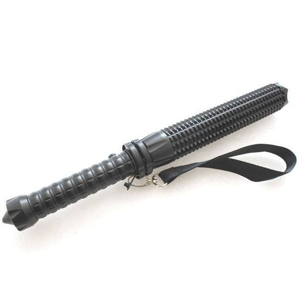 Wholesale-CREE Q5 Extensible Personal Defense Toothed Mace Long Torch Light  Outdoor