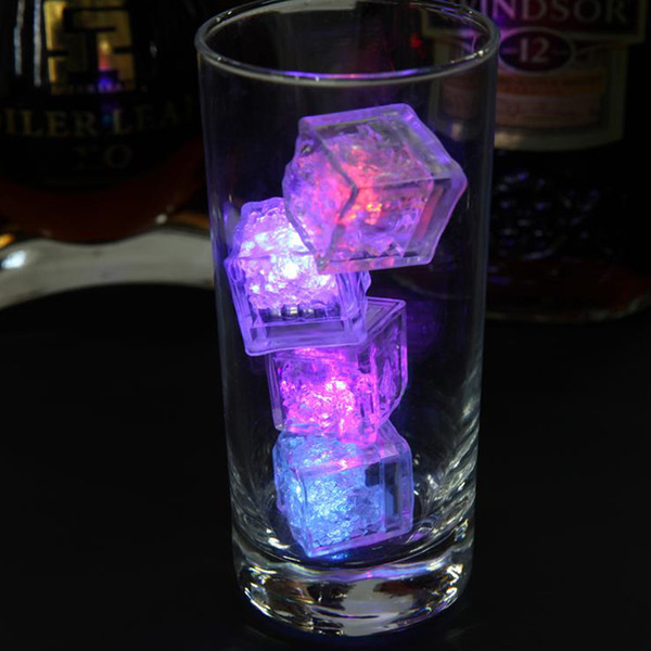 12Pcs LED Glowing Light Up Ice Cubes Slow Flashing Color Changing Cup Light Without Switch Wedding Party Halloween Decoration