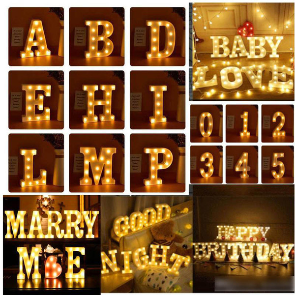 Letter Alphabet LED Light Marquee Sign Light Indoor Wall Hanging Night Lamp for Wedding Birthday Party Decor LED Light