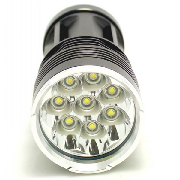 led torche 8xT6 8xCree XM-L T6 12000 Lumens 3-Mode Waterproof 2-4 files Dimmable LED Torch Lamp Black or Gold