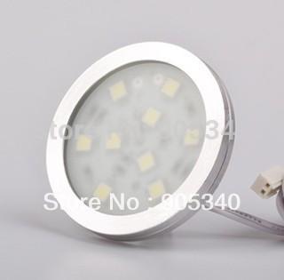 Wholesale-1pcs Super Slim Round LED Cabinet,led puck light,5050,12V1.8W aluminum for led furniture ,Led showcase light, kitchen Light