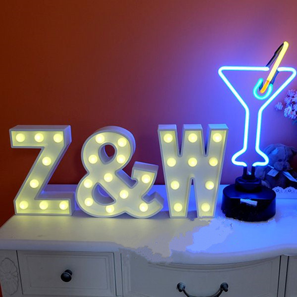 1pcs wooden letter LED wall lamp arquee Sign Alphabet spelling light up night light wedding christmas decoration indoor lighting