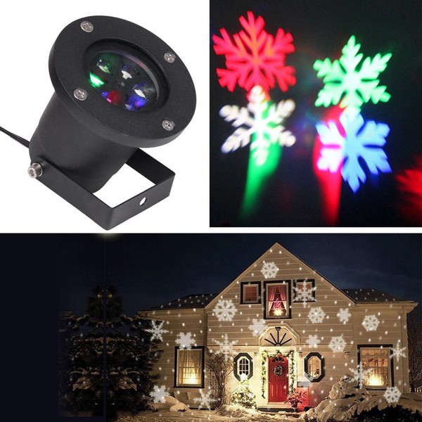 6PC Outdoor Xmas Snowflake Led Laser Lights RGB Lawn Spotlight Projector Lights waterproof Flood light for Holiday Garden decoration