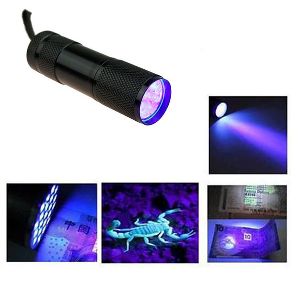 New Designer Blacklight Invisible Ink Marker 9LED UV Ultra Violet Flashlight Torch Light 3AAA