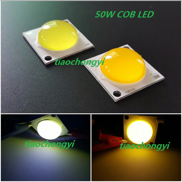 Free shipping 50W High Power COB LED Lamp Warm white, cool white 1500mA 30-36v + 60-80 degree lens