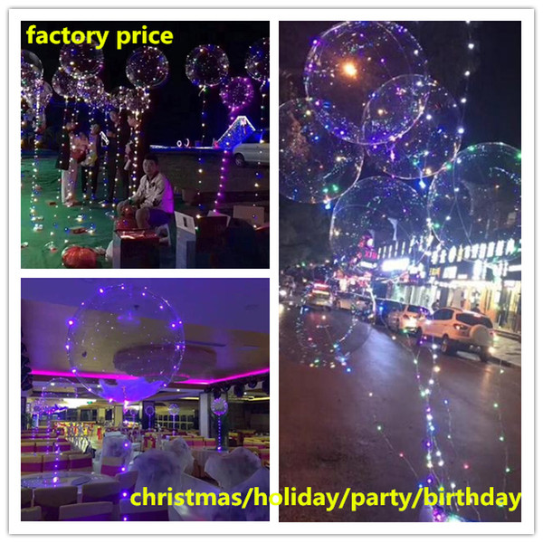 18 inch 3m 30 leds Light Up Toys LED String Lights Flasher Lighting Balloon wave Ball Helium Balloons Christmas Halloween Decoration Gift