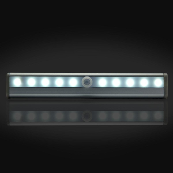 DIY Stick-on Anywhere Portable 10 LED Wireless Motion Sensing Closet Cabinet LED Night Light/Stairs Light/Step Light Bar with Magnetic Strip