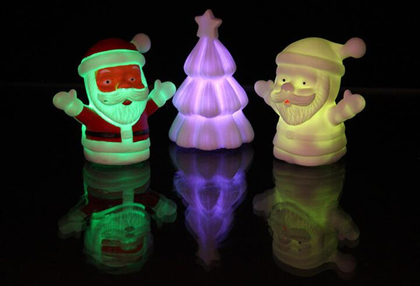 Mini Color Changing Xmas Christmas Tree Light Santa night lighting snow man Party Decoration LED Lamp