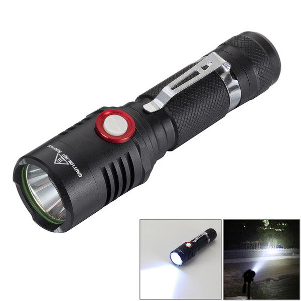 Mini Brightness Stepless Dimming CREE LED Flashlight 18650 Battery Powered USB Flashlight Torch for Bicycle Riding Camping Fishing