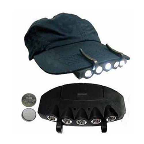 Wholesale-5 LED Headlamp Flash Cap Hat Torch Head Light Bulb Fishing Camping Ultra Bright 9OCC