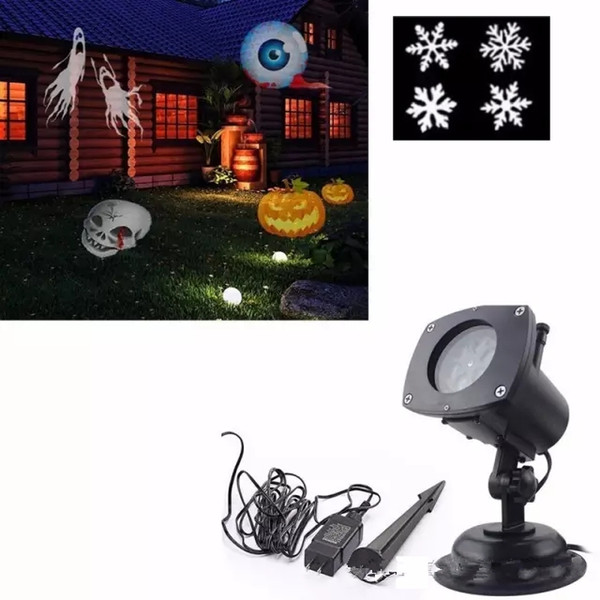 12in1 Replaceable Films Decorative LED Spot Lights Projector Lamps Outdoor Lighting Decoration for Halloween Christmas Party Wedding