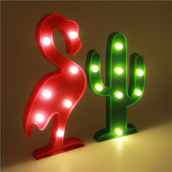 Romantic Night Table Lamp Light Christmas Home Birthday Party Garden Decor Creative Flamingo/Pinapple/Cactus/Cloud Shape String Light Lamp