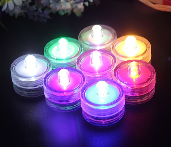 Multicolor Submersible LED TeaLights RGB Color Changing for Special Events, Wedding, Christmas, Party lights (Pack of 12)