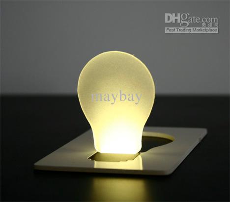 Novelty LED Card light Mini Pocket Light lamp yellow 10pcs