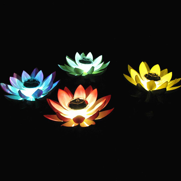 Solar Multicolor LED Lotus Light RGB Waterproof Outdoor Floating Pool Night Light Automatic On/Off Garden Pool Party