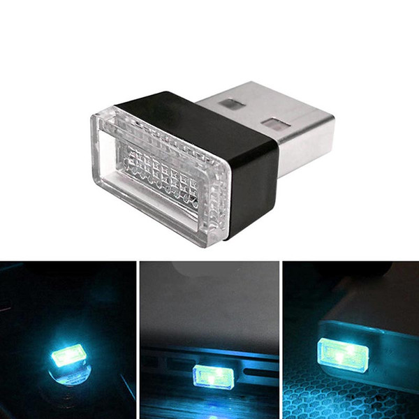 Car USB LED Atmosphere Lights Decorative Lamp Emergency Lighting Universal PC Portable Plug and Play Red/Blue/White