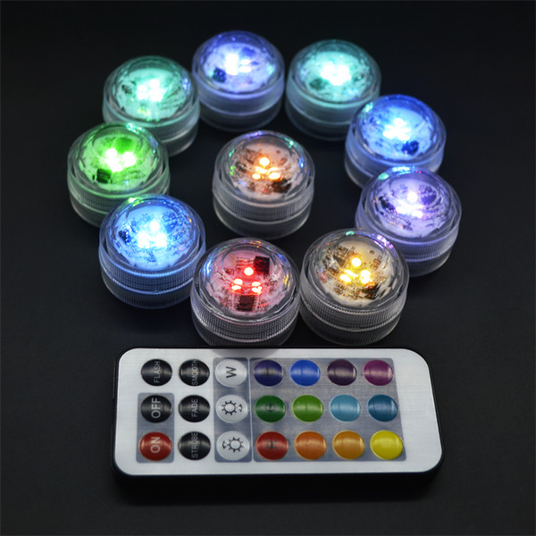 LED Christmas Decoration Diving Remote Control RGB Colorful Candle Light Festival Party Wedding Tuna Decorative Waterproof Grade IP68