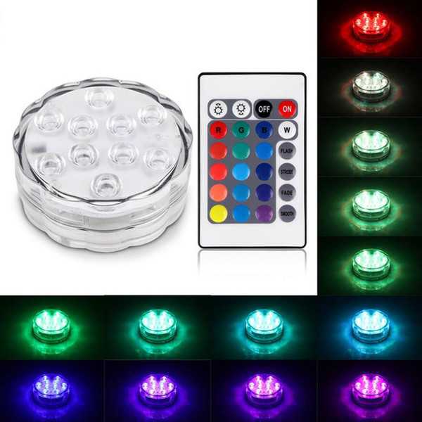 LED Flower vase light fish tank submersible light remote control RGB color changing underwater light for night bar home decoration