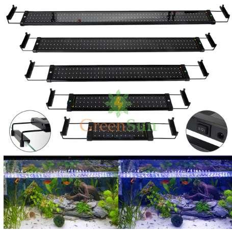 Europe Plug Aquarium Light LED Fish Tank light Fish Aquatic Decor Clip Lamp With Extendable Brackets White/Blue LEDs 6W 11W