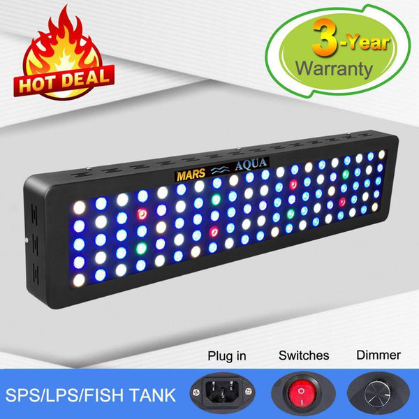 Marshydro 300W LED Aquarium Light Dimmable Full Spectrum bulb Reef Coral Marine SPS/LPS led lamp