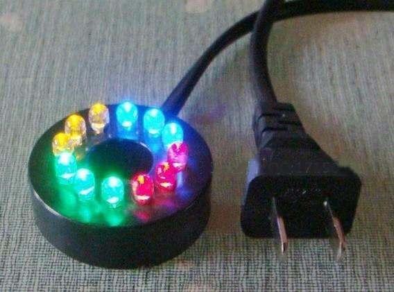 12 LEDs 0.6 inches Diameter RGBY Color change submerged fountain ring, water pump Lighting, fountain Lighting aquarium