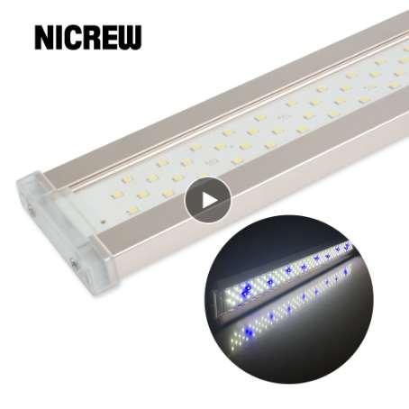 Nicrew Aquarium Led Lighting for Aquarium Plant 12W-24W Ultra-thin Aluminum Alloy Fish Tank Plant Grow LED Lighting 6500-7500K